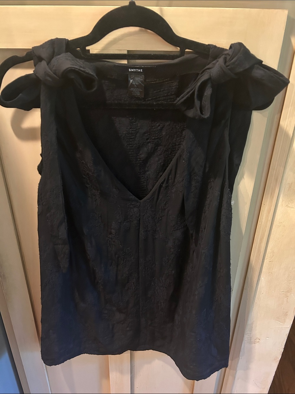 Smythe Black Sleeveless Lace shoulder bows